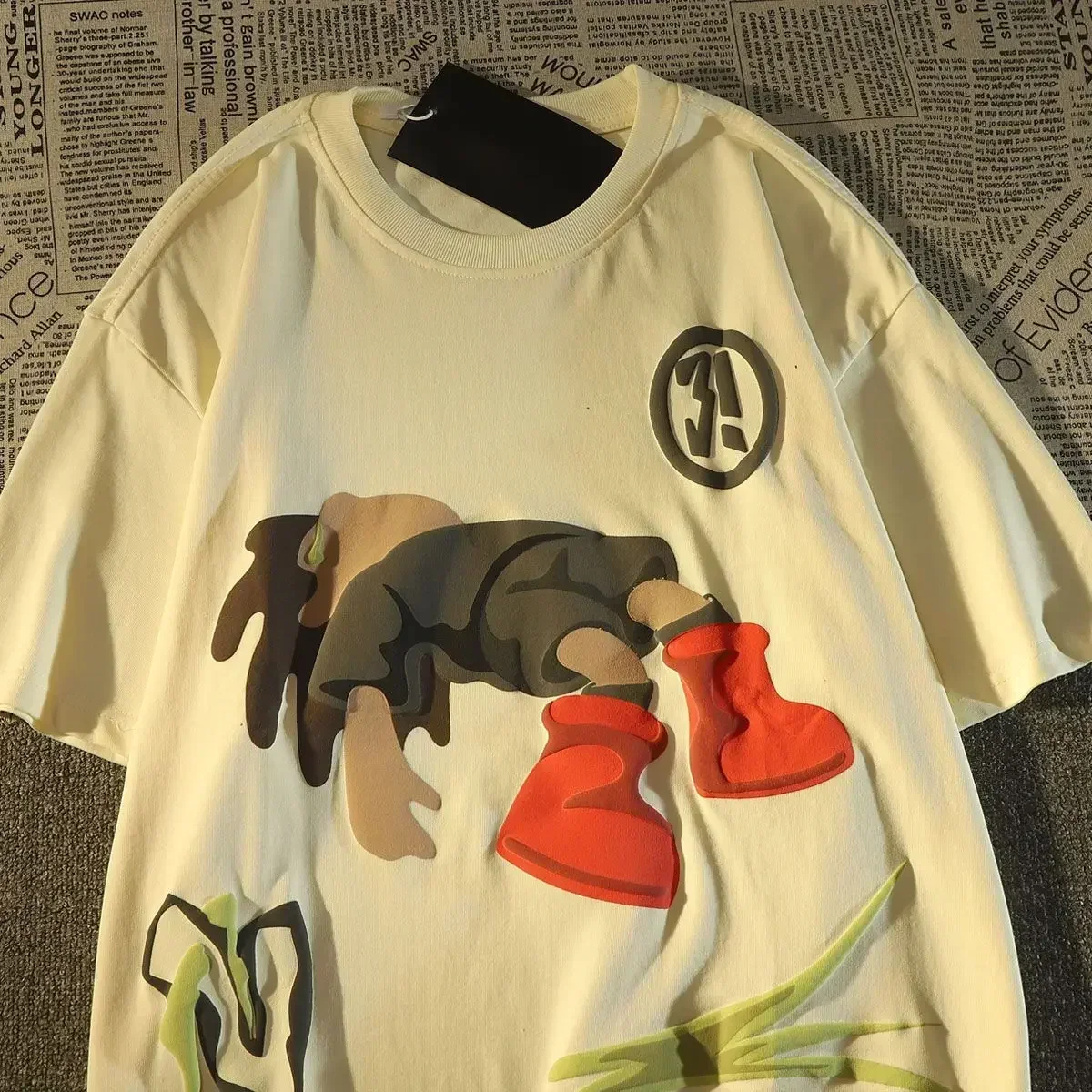 Male and female American fun cartoon somersault printed short sleeved T-shirt made of loose half sleeved top Y2K clothing summer
Male and female American fun cartoon somersault printed short sleeved T-shirt made of loose half sleeved top Y2K clothing summer