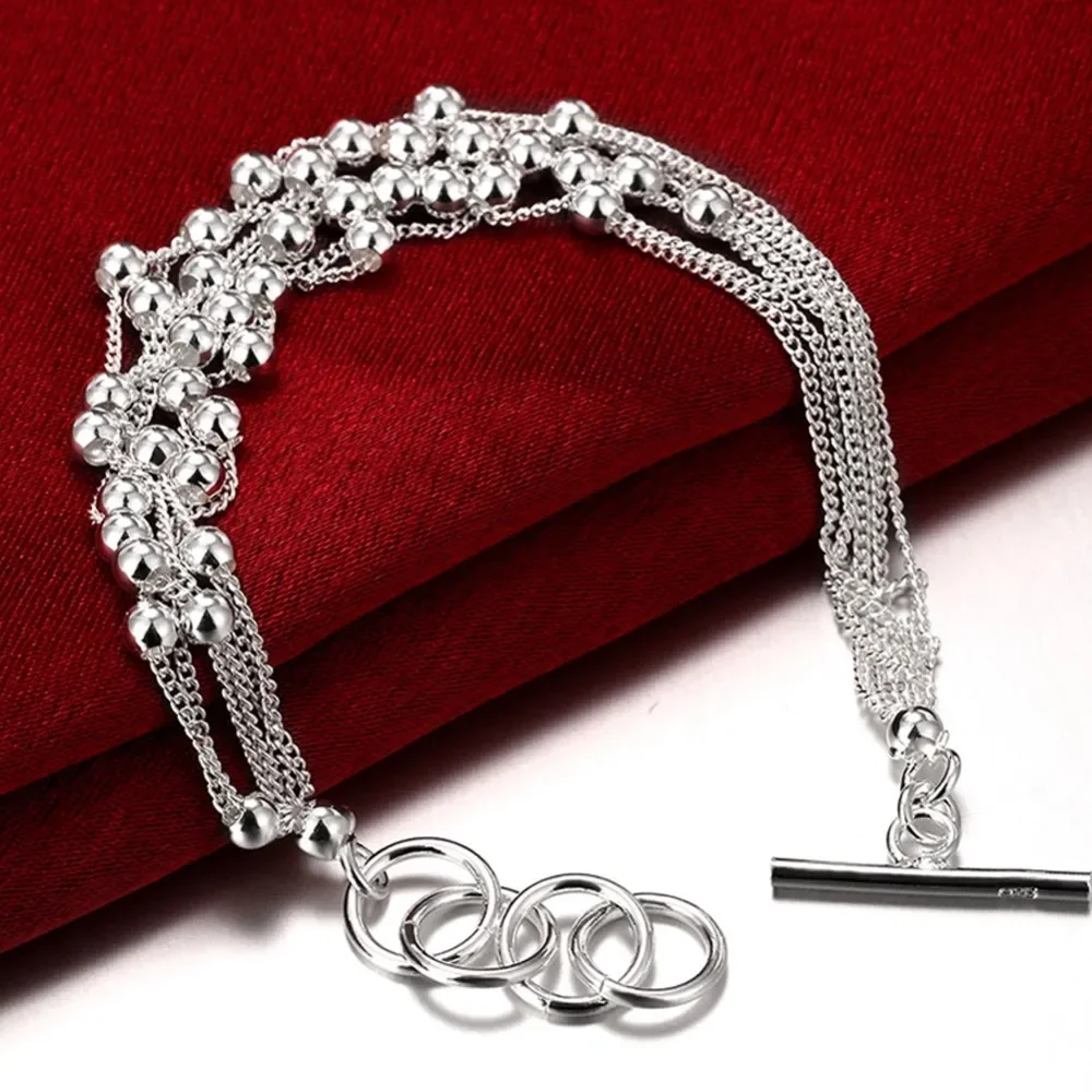 High Quality 925 Sterling Silver Fashion Simple Multi-Line Bead Bracelet for Women Christmas Valentine's Day Jewelry Best Gifts
High Quality 925 Sterling Silver Fashion Simple Multi-Line Bead Bracelet for Women Christmas Valentine's Day Jewelry Best Gifts