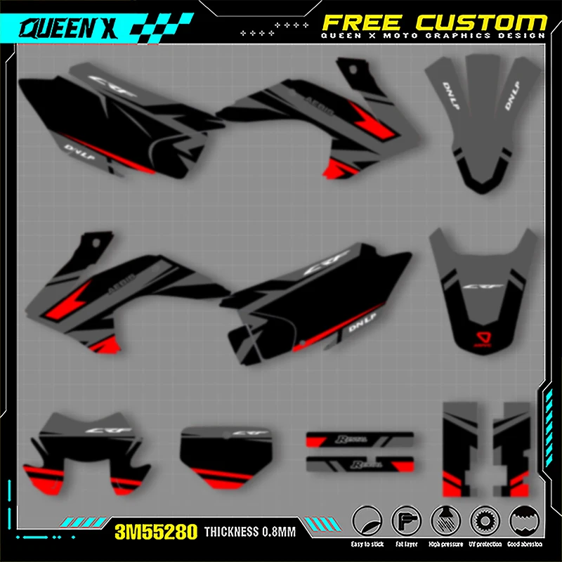 Queen X MOTOR Custom Team Graphics Decals Stickers Kit For Honda 2015 2016 2017 2018 2019 2020 CRF230F CRF150F 002
Queen X MOTOR Custom Team Graphics Decals Stickers Kit For Honda 2015 2016 2017 2018 2019 2020 CRF230F CRF150F 002