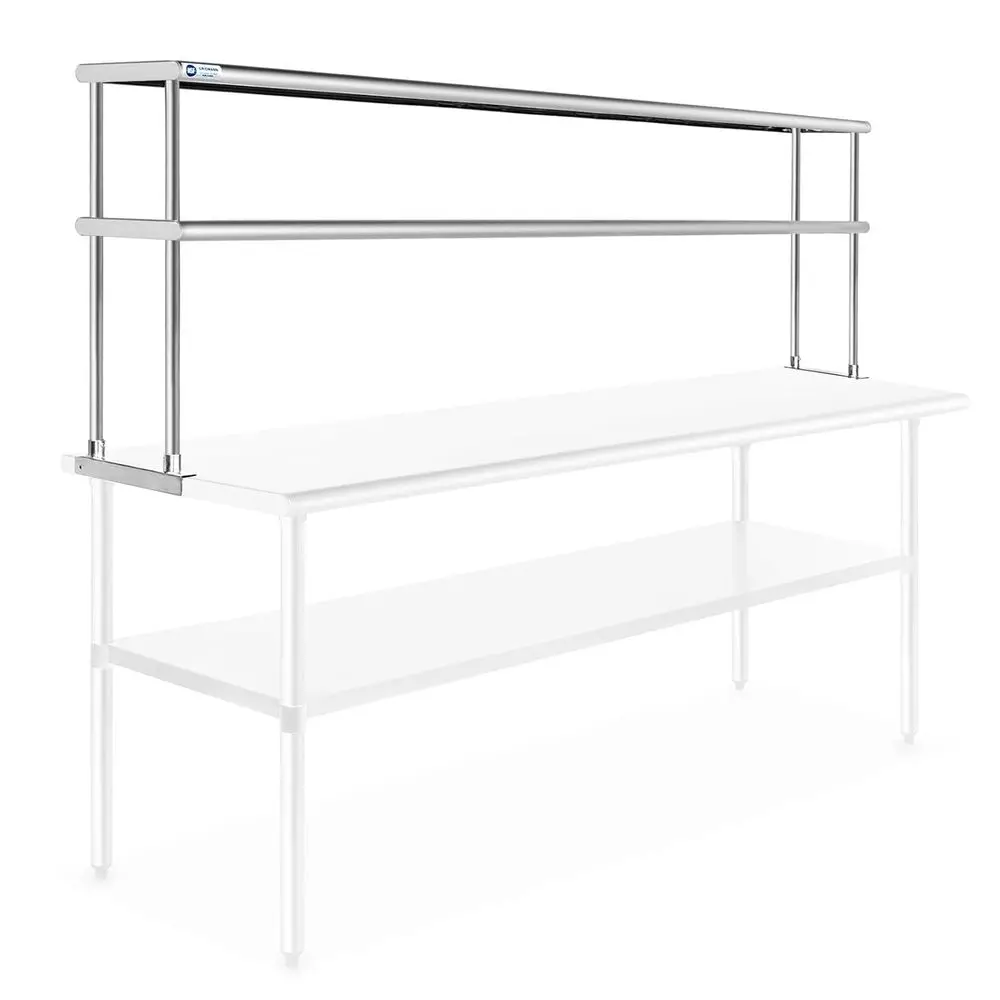 2 Tier Double Overshelf Kitchen Prep Table, 72 x 12
2 Tier Double Overshelf Kitchen Prep Table, 72 x 12