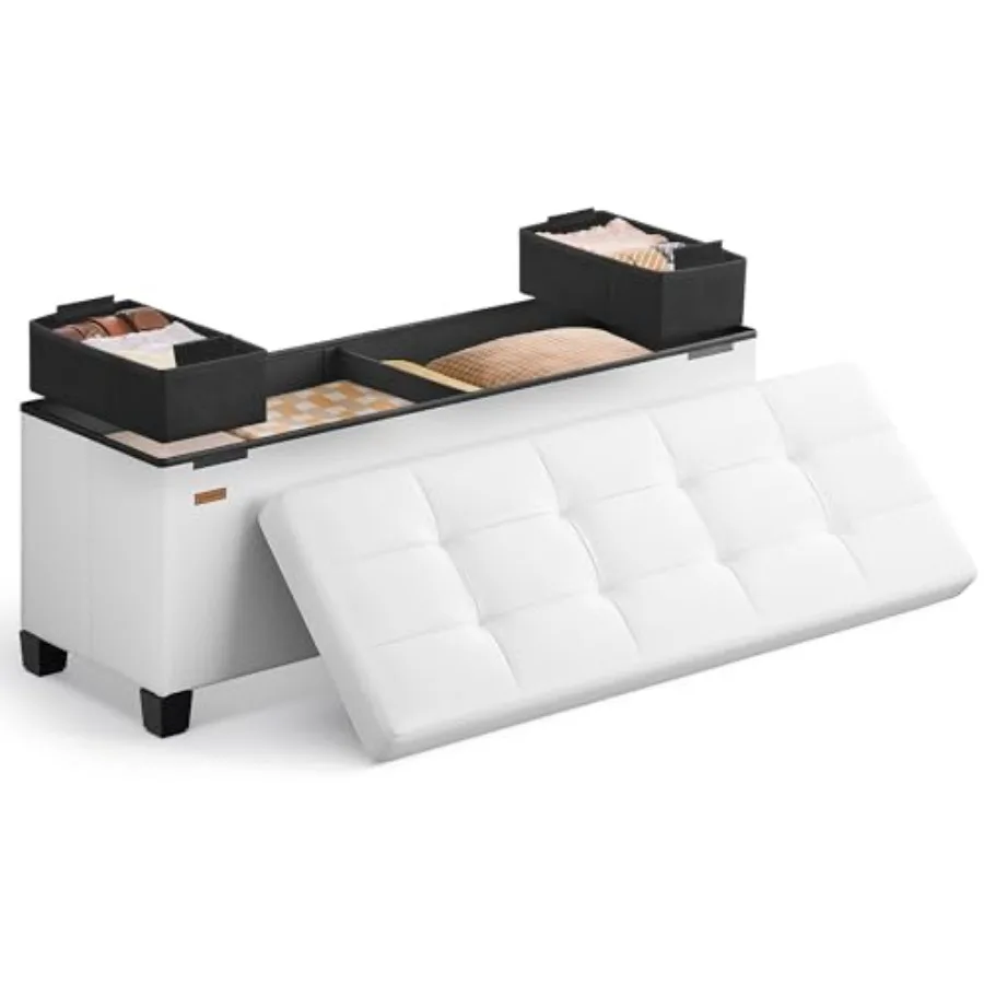 Storage Ottoman Storage Bench with Legs 15 x 43.3 x 15.7 Inch Ottoman Bench 30 Gal. 112 L Synthetic Leather for Living Room Ent
Storage Ottoman Storage Bench with Legs 15 x 43.3 x 15.7 Inch Ottoman Bench 30 Gal. 112 L Synthetic Leather for Living Room Ent