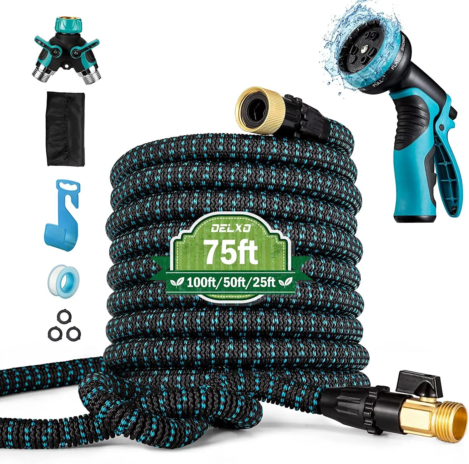 4X Stronger Deluxe Heavy Duty Expandable Flexible Garden Water Hose (50ft,75ft)
4X Stronger Deluxe Heavy Duty Expandable Flexible Garden Water Hose (50ft,75ft)