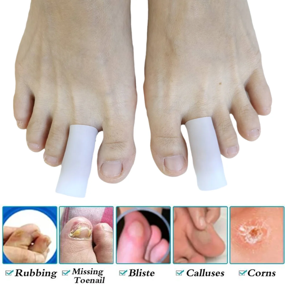 2Pcs=1Pair Soft Silicone Tube Finger Toe Protector Foot Corns Blister Pain Relief Protection Pads Hand Anti-Wear Feet Care Tool
2Pcs=1Pair Soft Silicone Tube Finger Toe Protector Foot Corns Blister Pain Relief Protection Pads Hand Anti-Wear Feet Care Tool