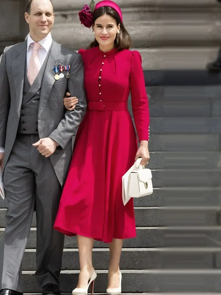 Princess Designer Autumn New Women'S Long Sleeve Red Slim Fit Midi Dress Casual Fashion Office Party Elegant Vintage Gorgeous
Princess Designer Autumn New Women'S Long Sleeve Red Slim Fit Midi Dress Casual Fashion Office Party Elegant Vintage Gorgeous