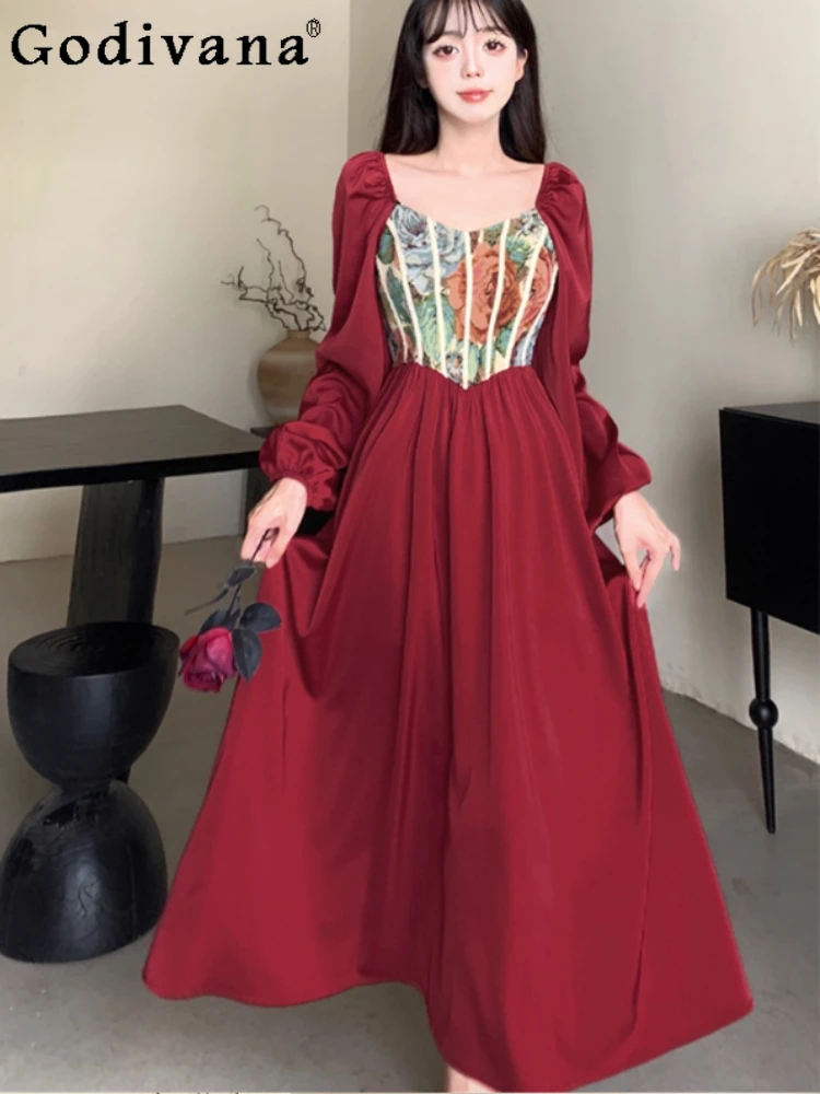 Autumn Winter New Large Size Red Sweet Lantern Sleeve High Waist Party Evening Dress Fashion A-line Square Collar Long Dresses
Autumn Winter New Large Size Red Sweet Lantern Sleeve High Waist Party Evening Dress Fashion A-line Square Collar Long Dresses