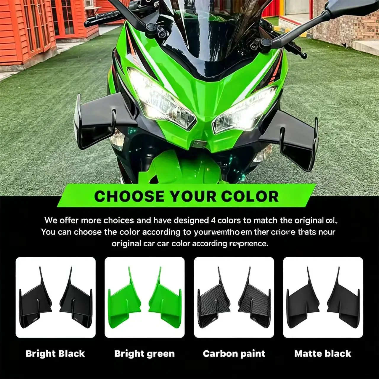 Suitable for Kawasaki Ninja400 EX400 (2018 - 2023) fixed airfoil modified diffuser wing
Suitable for Kawasaki Ninja400 EX400 (2018 - 2023) fixed airfoil modified diffuser wing
