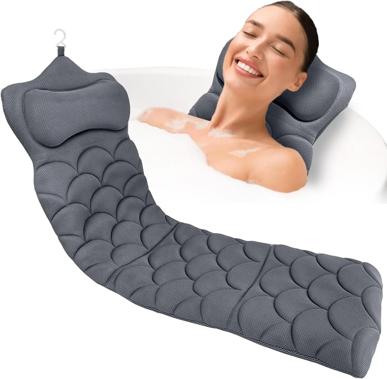 Full Body Bath Pillow with 13 Non-Slip Suction Cups, Thick Bathtub Cushion for Headrest Neck and Back Support
Full Body Bath Pillow with 13 Non-Slip Suction Cups, Thick Bathtub Cushion for Headrest Neck and Back Support