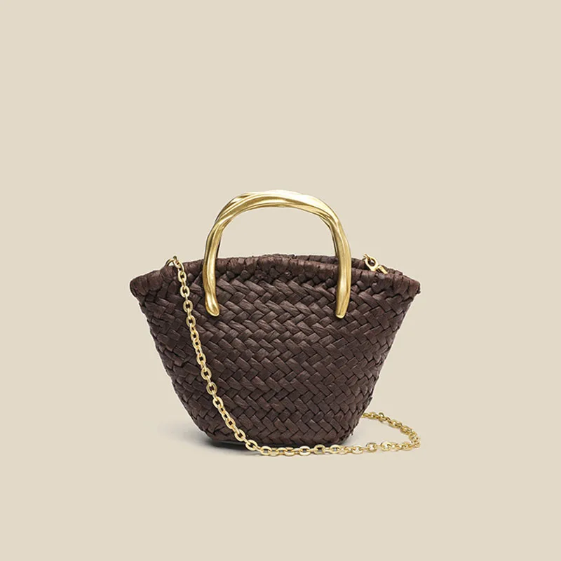 Straw Beach Bags For Women Luxury Designer Handbags And Purses New In Papyrus Weaving Metal Top Handle Chain Strap Shoulder
Straw Beach Bags For Women Luxury Designer Handbags And Purses New In Papyrus Weaving Metal Top Handle Chain Strap Shoulder