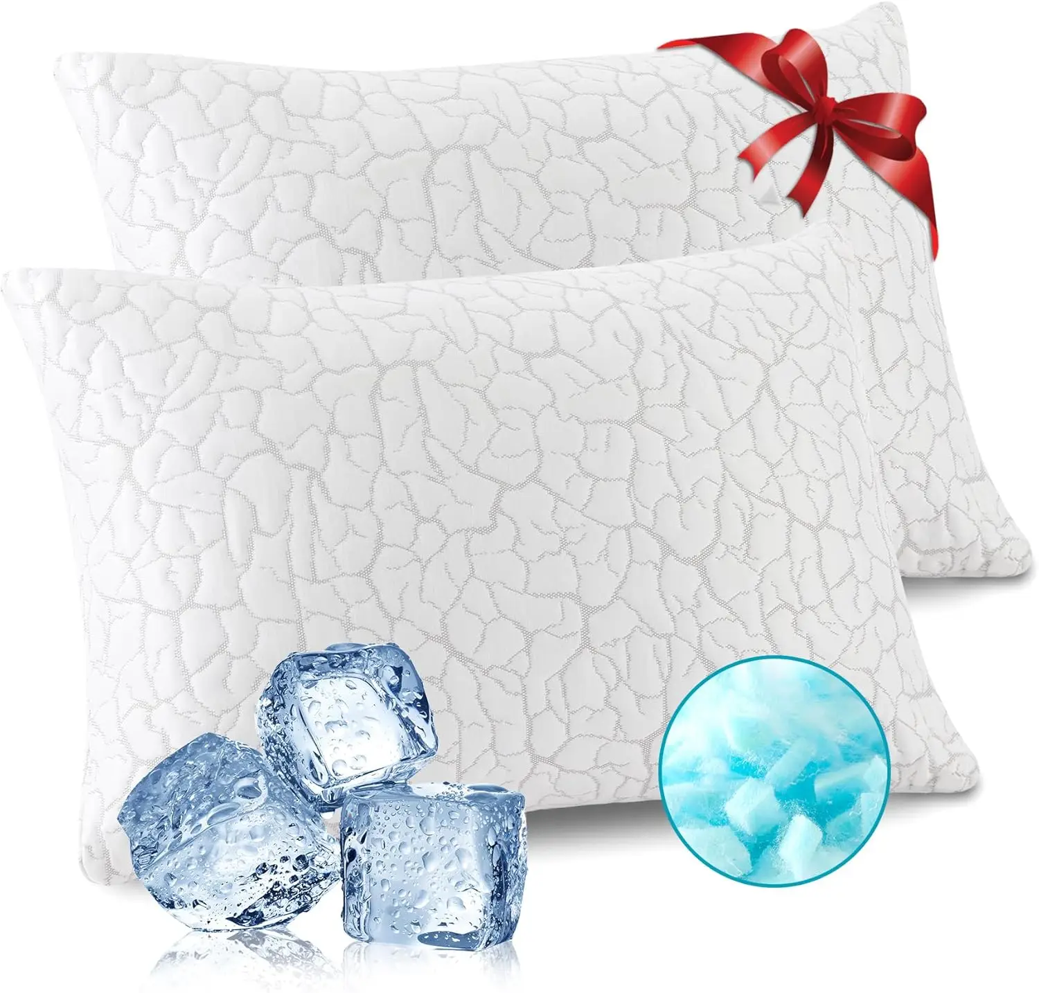 2 Pack Cooling Pillows for Sleeping, Adjustable Shredded Memory Foam Queen Size, Firm Support for All Sleepers
2 Pack Cooling Pillows for Sleeping, Adjustable Shredded Memory Foam Queen Size, Firm Support for All Sleepers