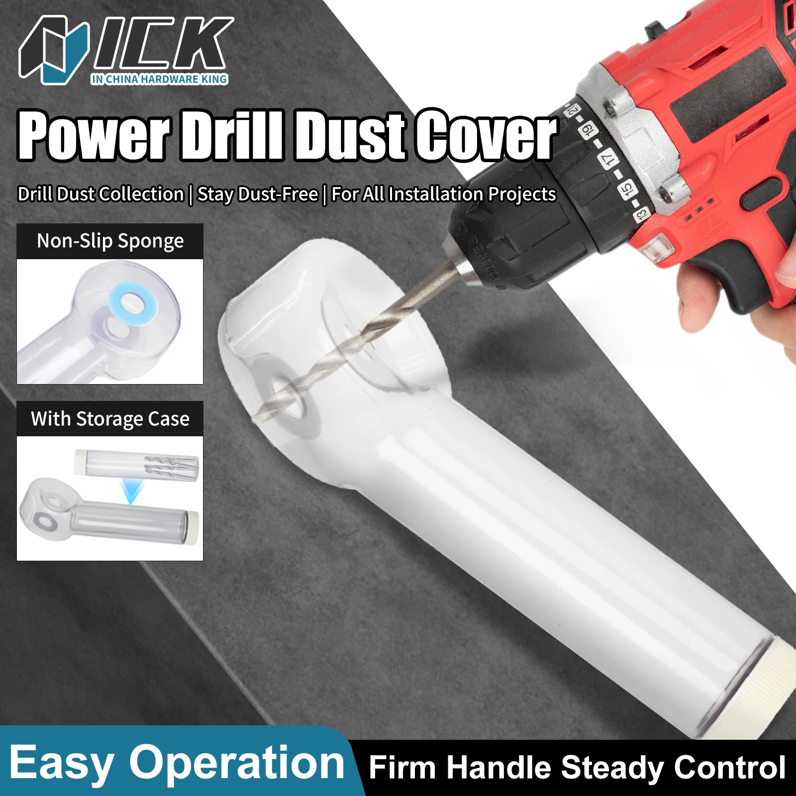 Power Drill Dust Cover with Integrated Drill Bit Storage Case – Sealed Dust Containment System for Clean & Safe Drilling
Power Drill Dust Cover with Integrated Drill Bit Storage Case – Sealed Dust Containment System for Clean & Safe Drilling