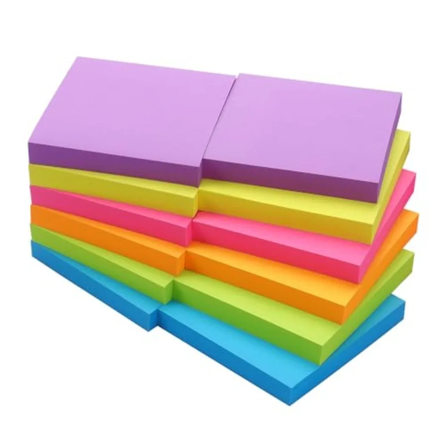 Sticky Notes 3x3 inch, Bright Colors Self-Stick Pads, 12 Pads/Pack, 100 Sheets/Pad, Total 1200 Sheets
Sticky Notes 3x3 inch, Bright Colors Self-Stick Pads, 12 Pads/Pack, 100 Sheets/Pad, Total 1200 Sheets