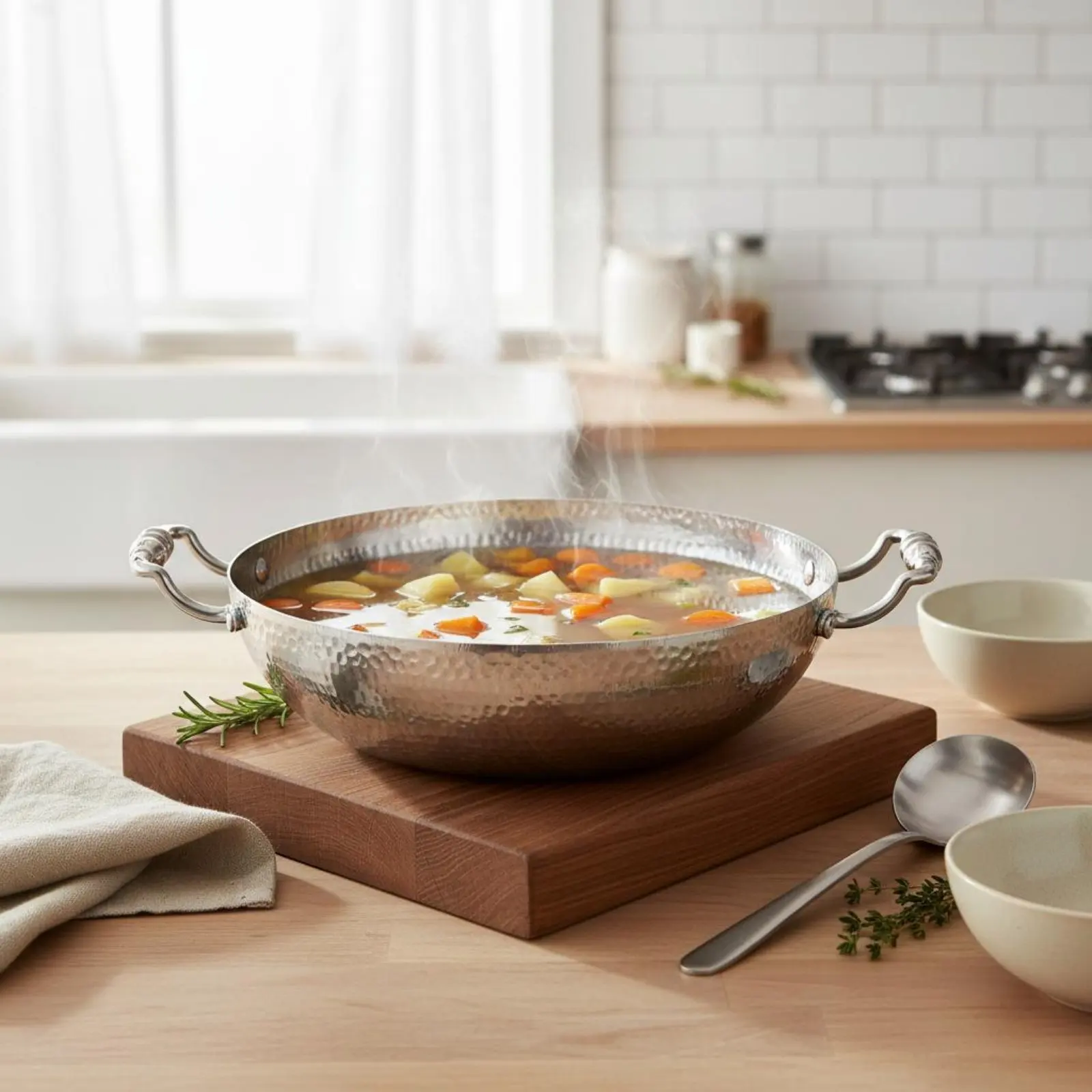 Hammered Stainless Steel Hot Pot Thickened Body Double Divider Hot Pot Rustproof Induction Safe for Hotels
Hammered Stainless Steel Hot Pot Thickened Body Double Divider Hot Pot Rustproof Induction Safe for Hotels