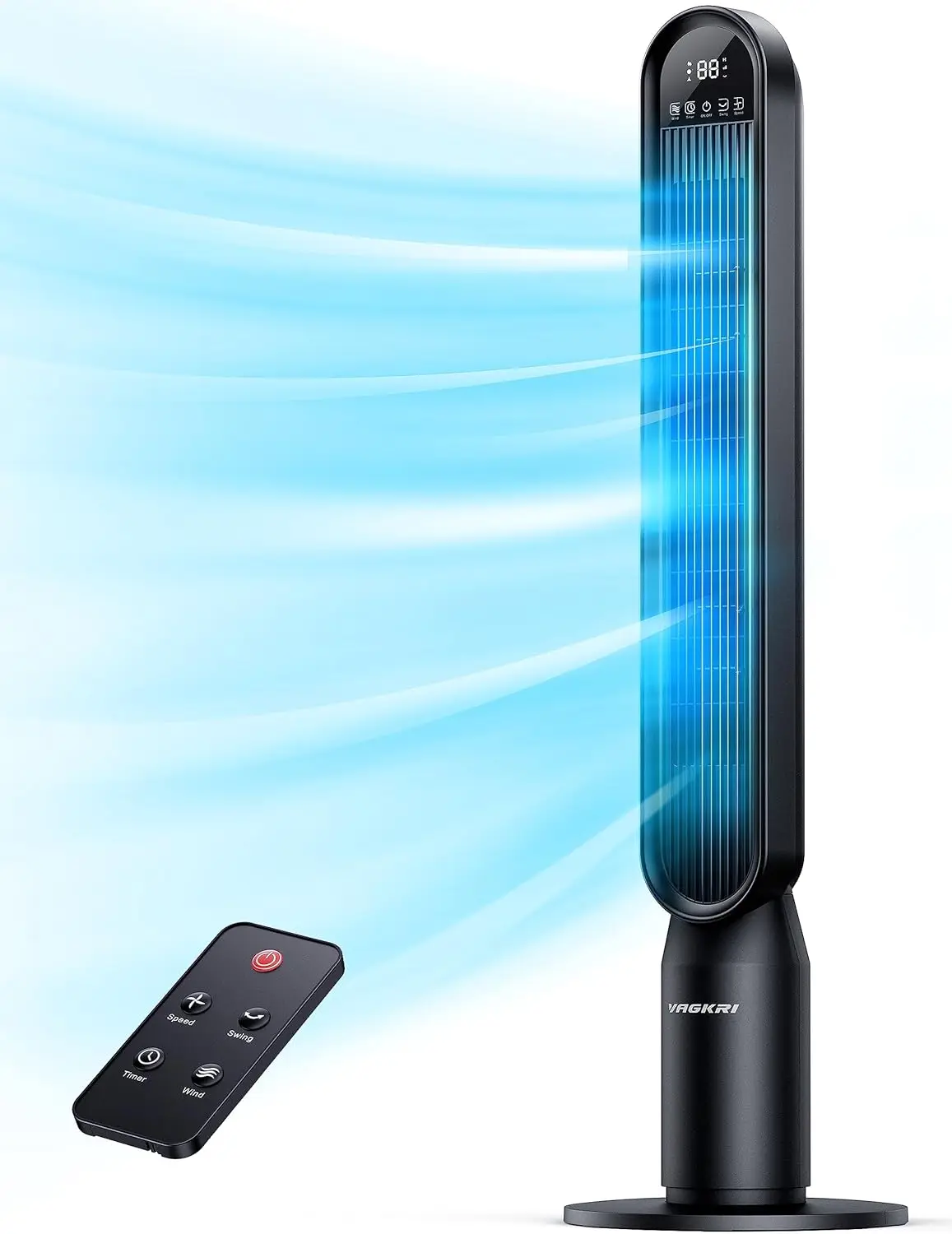 42" Tower Fan for Bedroom, Quiet Floor Fan with 90° Oscillation, 4 Modes, 4 Speeds, 15H Timer, Remote Control, Black
42" Tower Fan for Bedroom, Quiet Floor Fan with 90° Oscillation, 4 Modes, 4 Speeds, 15H Timer, Remote Control, Black