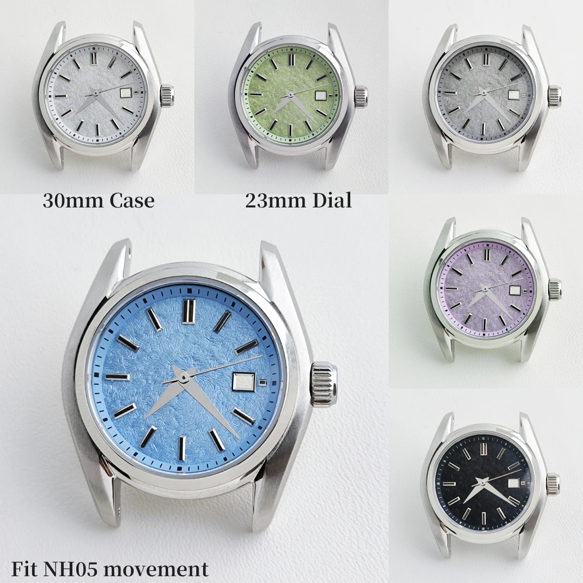 NH05 30mm women's watch case for GS case dial 23mm custom logo dial polished hands high-end set for NH05/NH06 automatic movement
NH05 30mm women's watch case for GS case dial 23mm custom logo dial polished hands high-end set for NH05/NH06 automatic movement