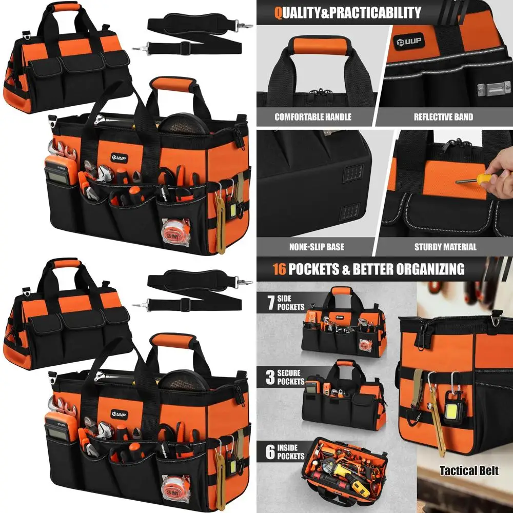 18-дюймовая сверхпрочная переносная сумка-органайзер для инструментов с 16 отделениями и ручкой для механиков и инженеров — оранжевая, идеальный подарок на День отца
18-дюймовая сверхпрочная переносная сумка-органайзер для инструментов с 16 отделениями и ручкой для механиков и инженеров — оранжевая, идеальный подарок на День отца