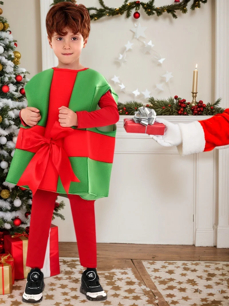 Christmas Costume Children's Cute Gift Box Role Play Costume Boys Santa Claus Gift Box Clothes Holiday Party Stage Bodysuit 2025
Christmas Costume Children's Cute Gift Box Role Play Costume Boys Santa Claus Gift Box Clothes Holiday Party Stage Bodysuit 2025