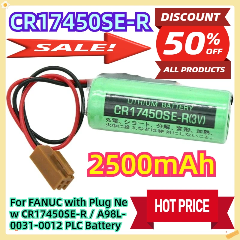 For FANUC with Plug New 3V CR17450SE-R / A98L-0031-0012 2500mah PLC Battery
For FANUC with Plug New 3V CR17450SE-R / A98L-0031-0012 2500mah PLC Battery