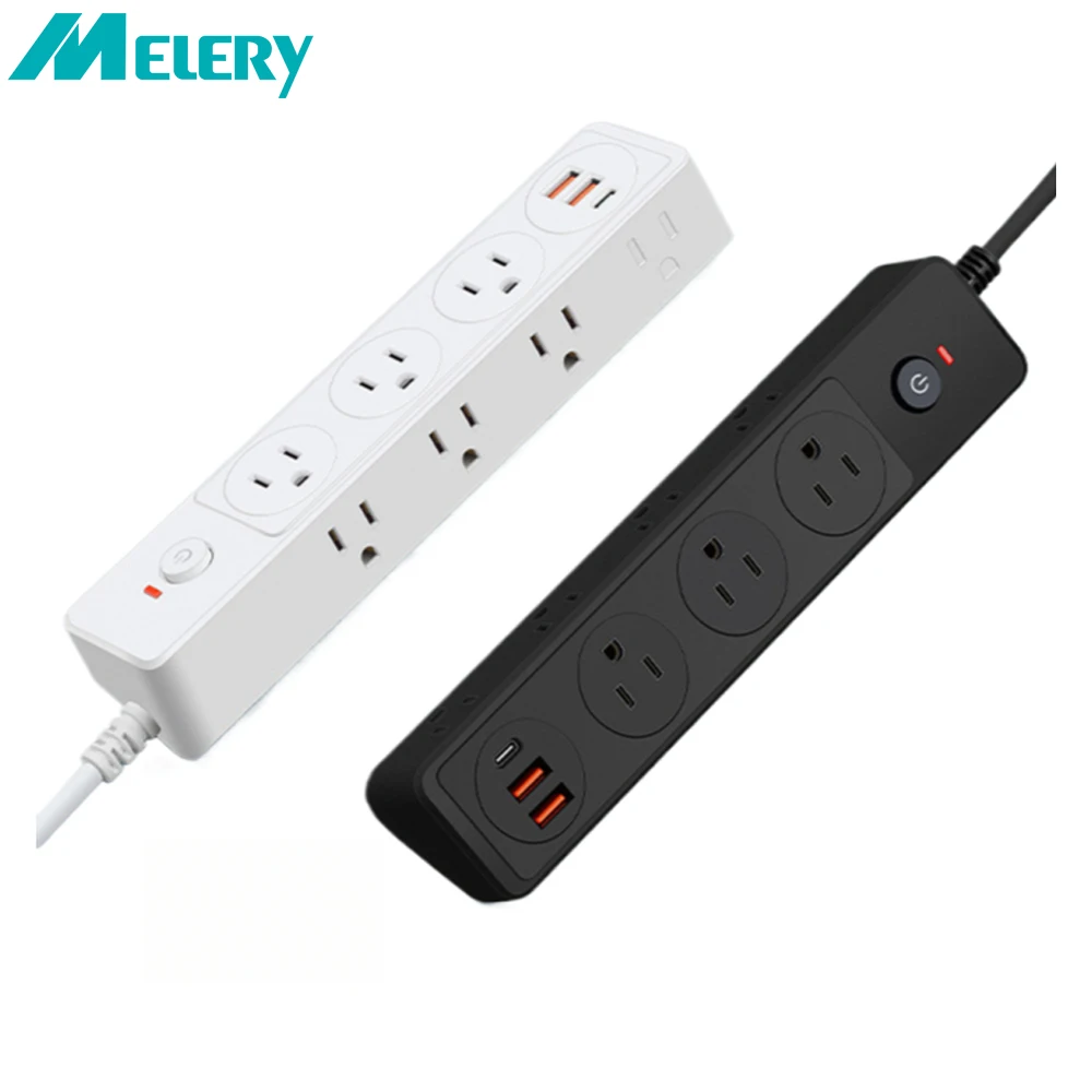 Melery US Power Strip Overload Protection 1.5M Extension Cord Canada Mexico Bar 6 Outlets Plug with USB Type-c for Home Office
Melery US Power Strip Overload Protection 1.5M Extension Cord Canada Mexico Bar 6 Outlets Plug with USB Type-c for Home Office