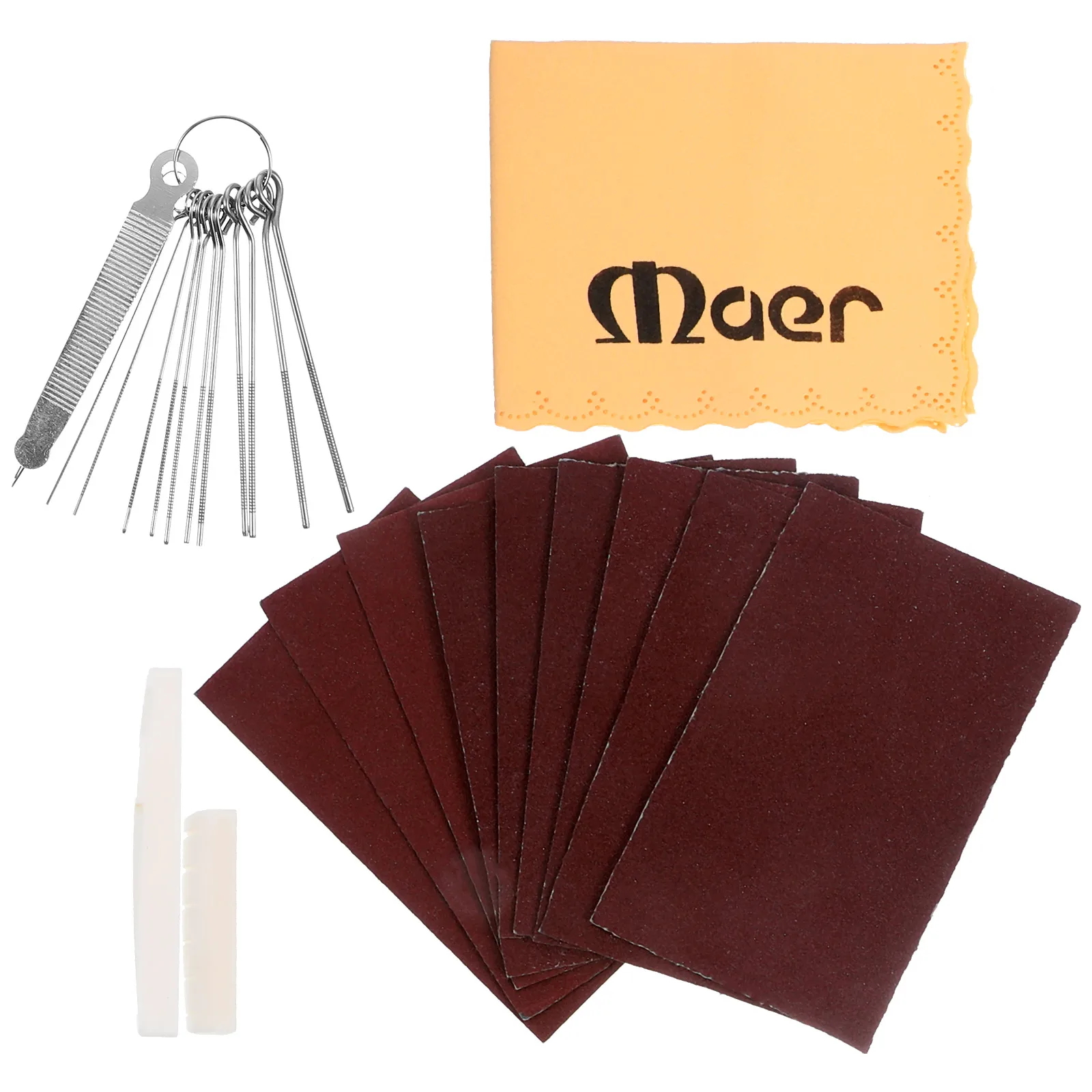 1 set Guitar Maintenance Supplies Repair Cleaning Set 9 Sandpapers Ox Bone Saddle Nut File Tools Random Color M02566
1 set Guitar Maintenance Supplies Repair Cleaning Set 9 Sandpapers Ox Bone Saddle Nut File Tools Random Color M02566
