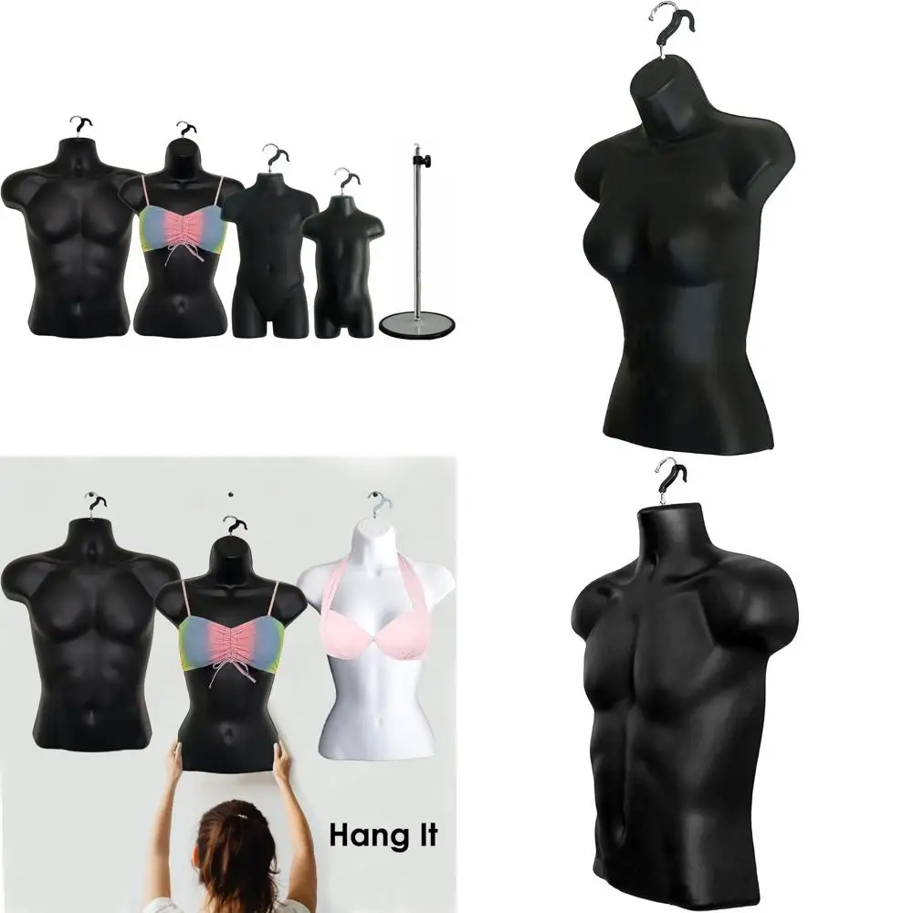Black Mannequin Forms Set for Male, Female, Child, and Toddler - Hanging Hollow Back Mannequin with Metal Stand for Display Town
Black Mannequin Forms Set for Male, Female, Child, and Toddler - Hanging Hollow Back Mannequin with Metal Stand for Display Town