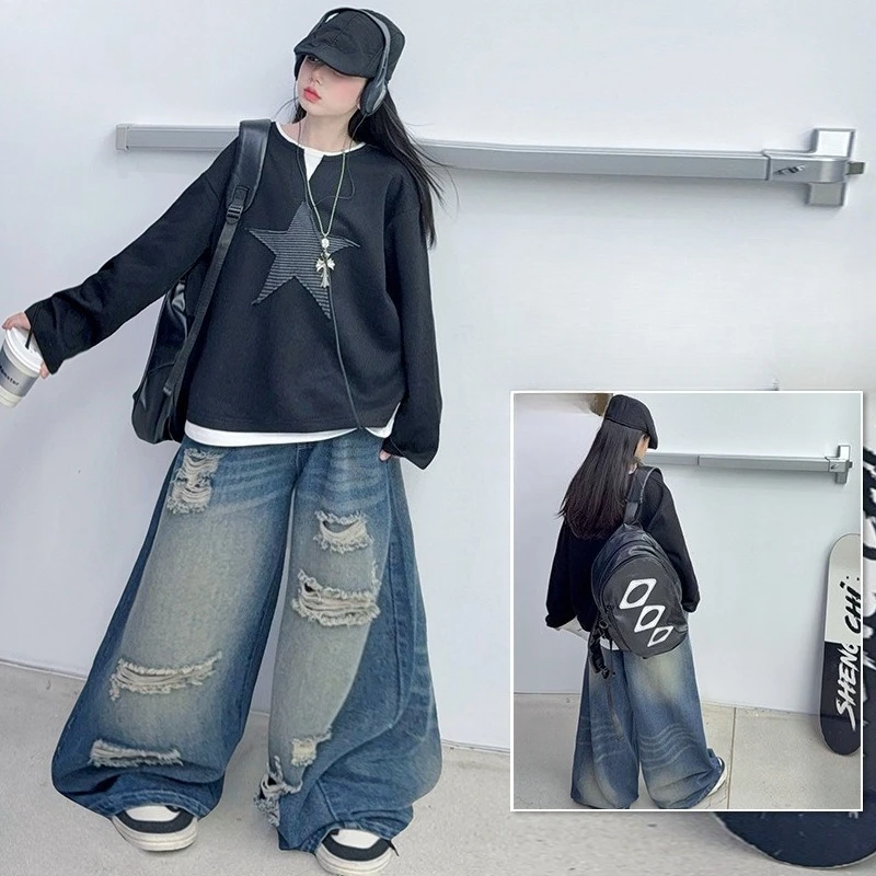 2026 Girls American Retro 2-in-1 Star Patch Hoodie, Loose Hip Hop Long Sleeve Top Trendy
2026 Girls American Retro 2-in-1 Star Patch Hoodie, Loose Hip Hop Long Sleeve Top Trendy