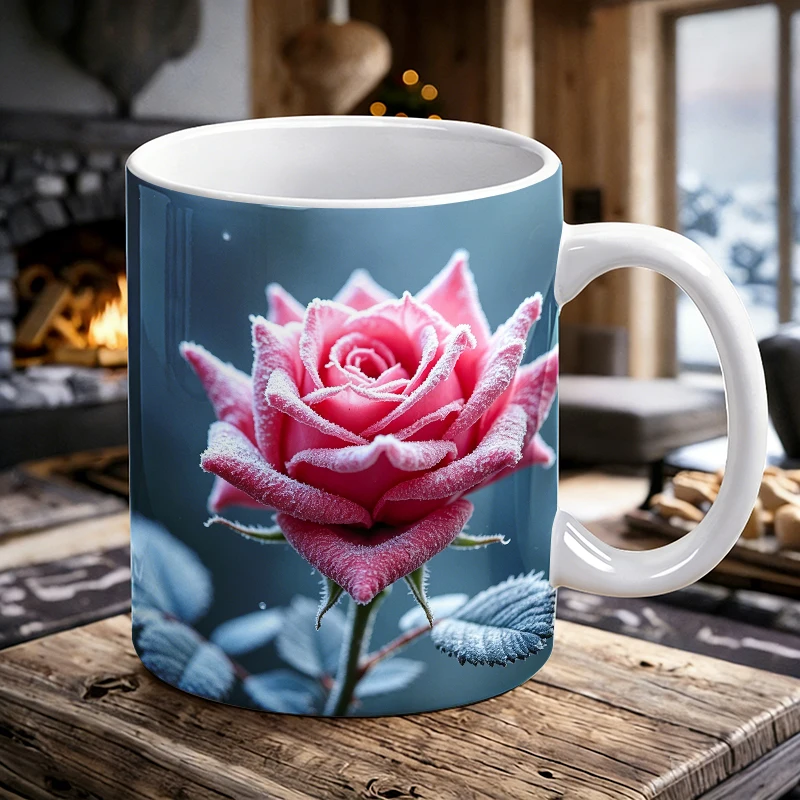 Frosty Pink Rose in Snow printed Mug Coffee Cup Ceramic Cup
Frosty Pink Rose in Snow printed Mug Coffee Cup Ceramic Cup