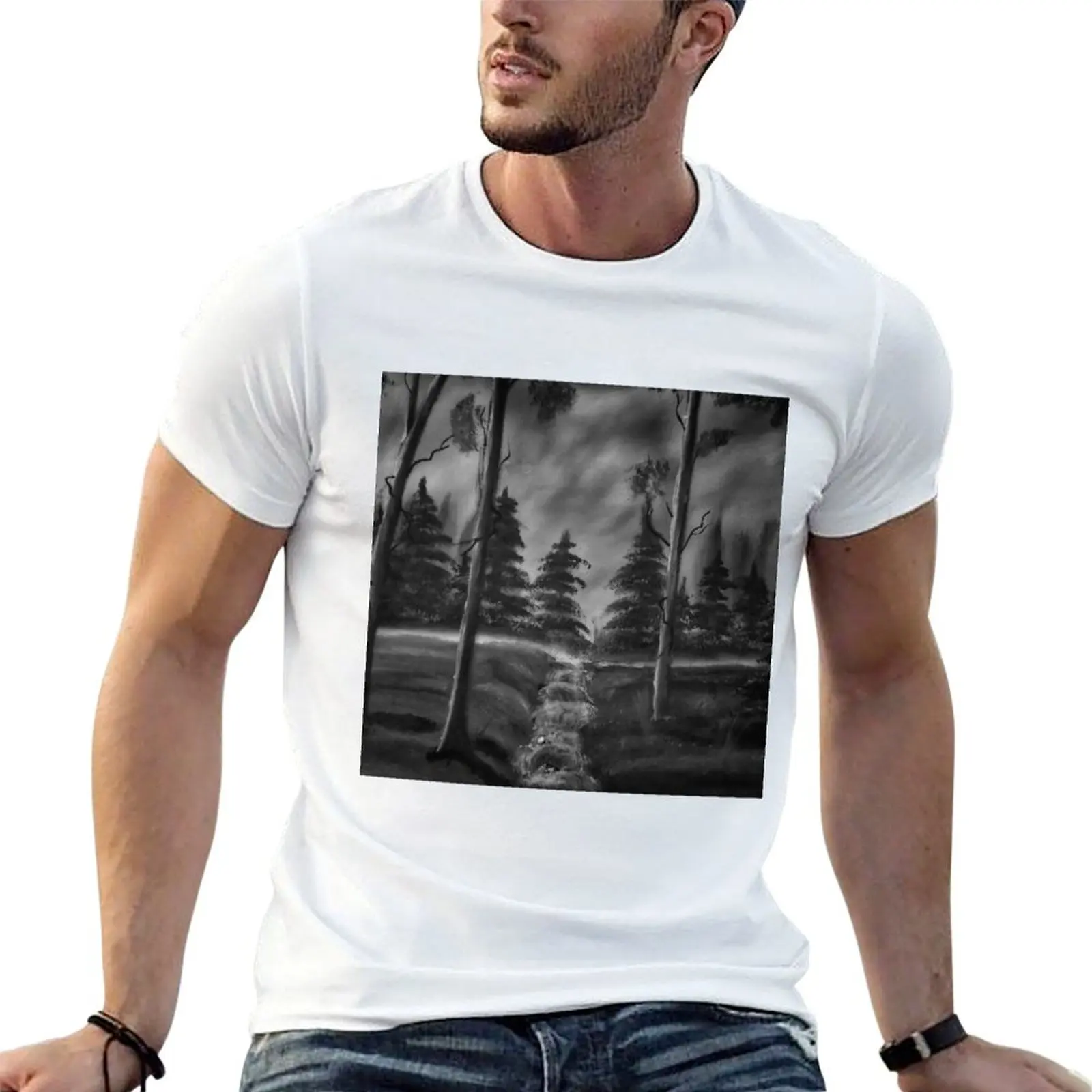 Black and white forest painting T-Shirt custom shirt croswit shirt man football t shirt mens cotton t shirts
Black and white forest painting T-Shirt custom shirt croswit shirt man football t shirt mens cotton t shirts