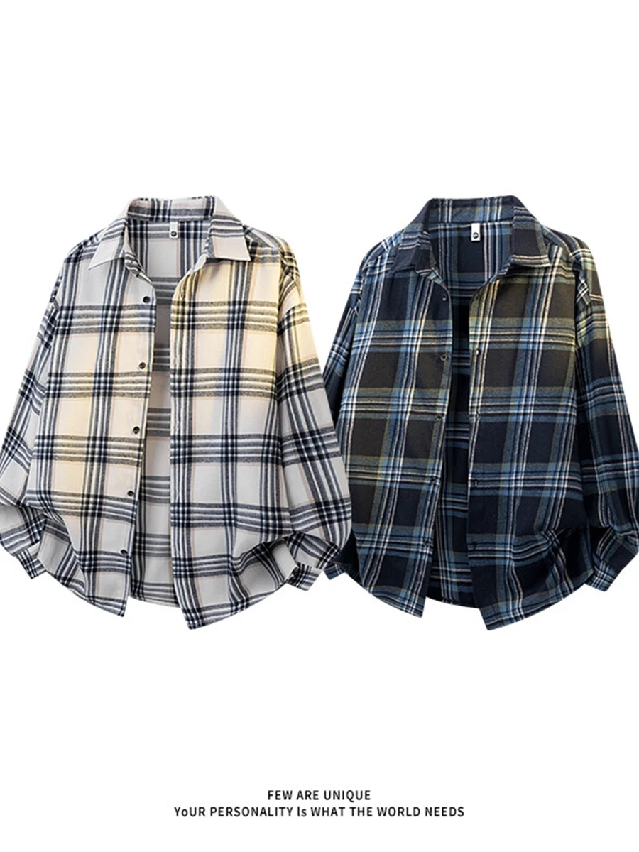 Color Blo Plaid irt Men's New 2025 Spring Autumn American Trendy High End Feeling Haome Plaid irt Coat Loose Fit You...
Color Blo Plaid irt Men's New 2025 Spring Autumn American Trendy High End Feeling Haome Plaid irt Coat Loose Fit You...