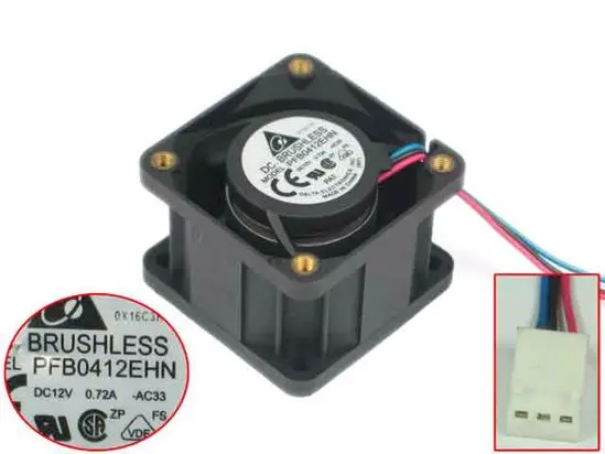 Delta Electronics PFB0412EHN AC33 DC 12V 0.72A 40x40x28mm 3-Wire Server Cooling Fan
Delta Electronics PFB0412EHN AC33 DC 12V 0.72A 40x40x28mm 3-Wire Server Cooling Fan