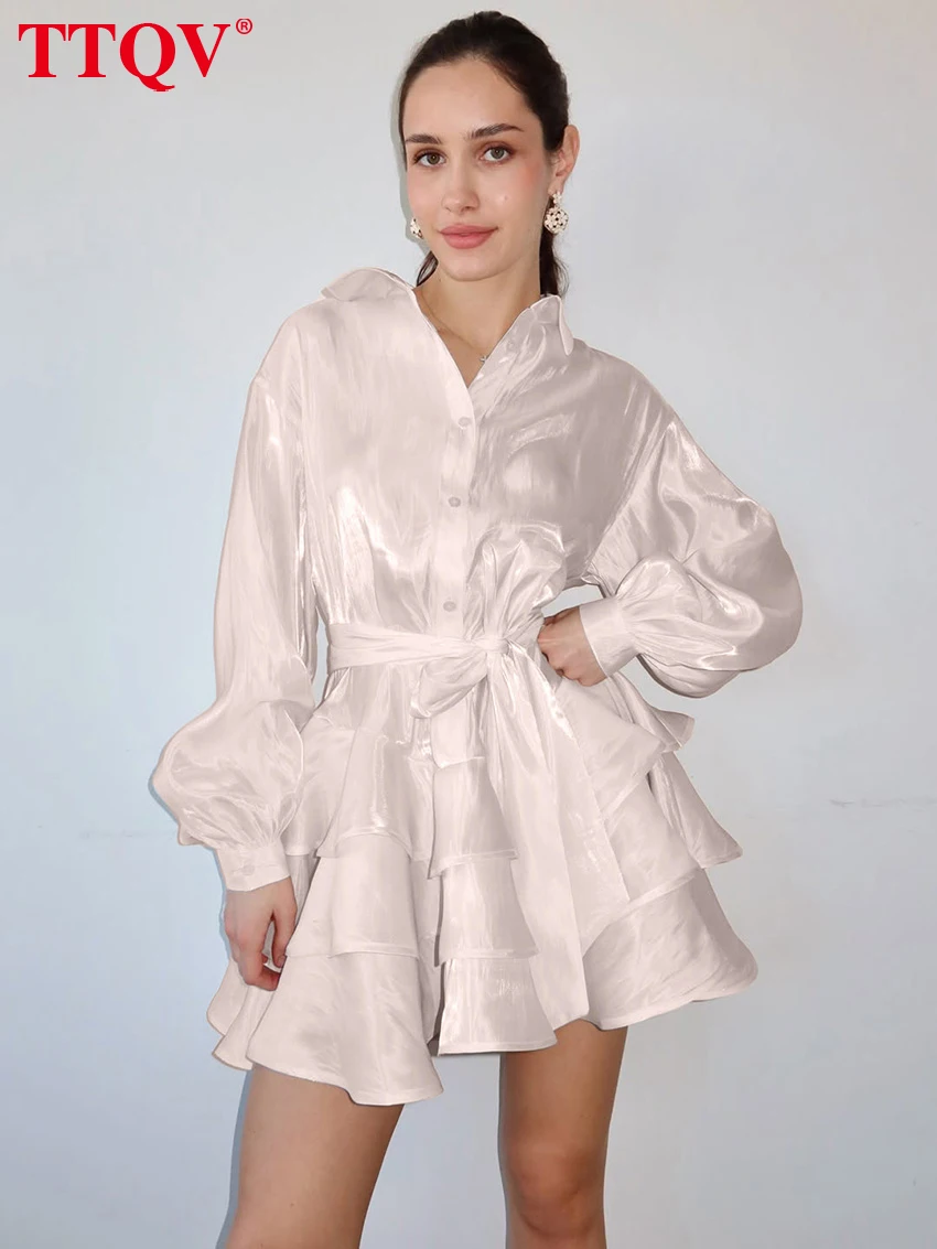 TTQV Fashion Loose Beige Women's Dress 2026 Autumn Lapel Long Sleeve Mini Dresses Elegant Classic Pleated Lace-Up Female Dress
TTQV Fashion Loose Beige Women's Dress 2026 Autumn Lapel Long Sleeve Mini Dresses Elegant Classic Pleated Lace-Up Female Dress