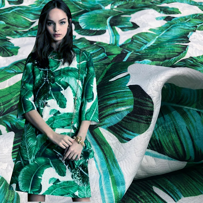 Europe and America Fashion Banana Leaf Printed Thin Jacquard Fabric For Woman Dress Coat Handbag Material DIY Cloth Sewing
Europe and America Fashion Banana Leaf Printed Thin Jacquard Fabric For Woman Dress Coat Handbag Material DIY Cloth Sewing