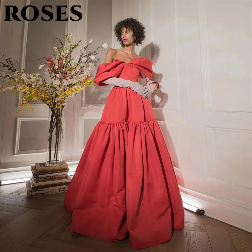 ROSES Red A Line Formal Prom Dress Off the Shoulder Celebrity Dress Women's Evening Dress Pleats Formal Party Gown Customized
ROSES Red A Line Formal Prom Dress Off the Shoulder Celebrity Dress Women's Evening Dress Pleats Formal Party Gown Customized
