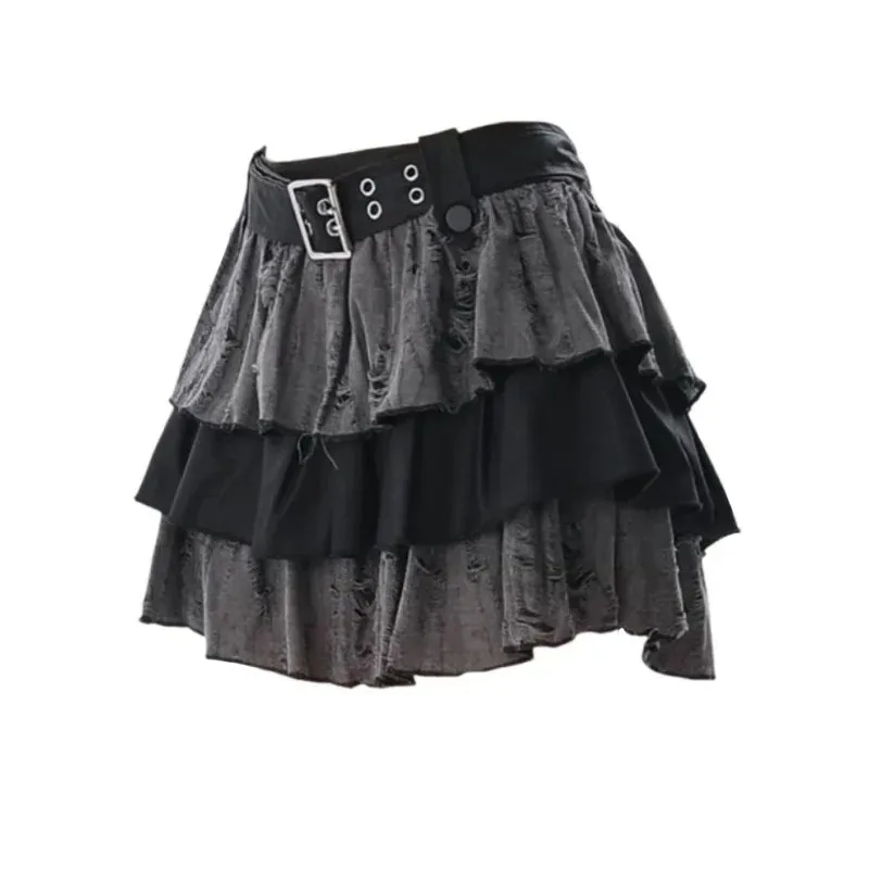 Summer Japanese Sweet Hole Black Gray Emo Grey Black Skirts Women Y2k Harajuku High Waist Ruched Cake Skirts Casual A-line Skirt
Summer Japanese Sweet Hole Black Gray Emo Grey Black Skirts Women Y2k Harajuku High Waist Ruched Cake Skirts Casual A-line Skirt