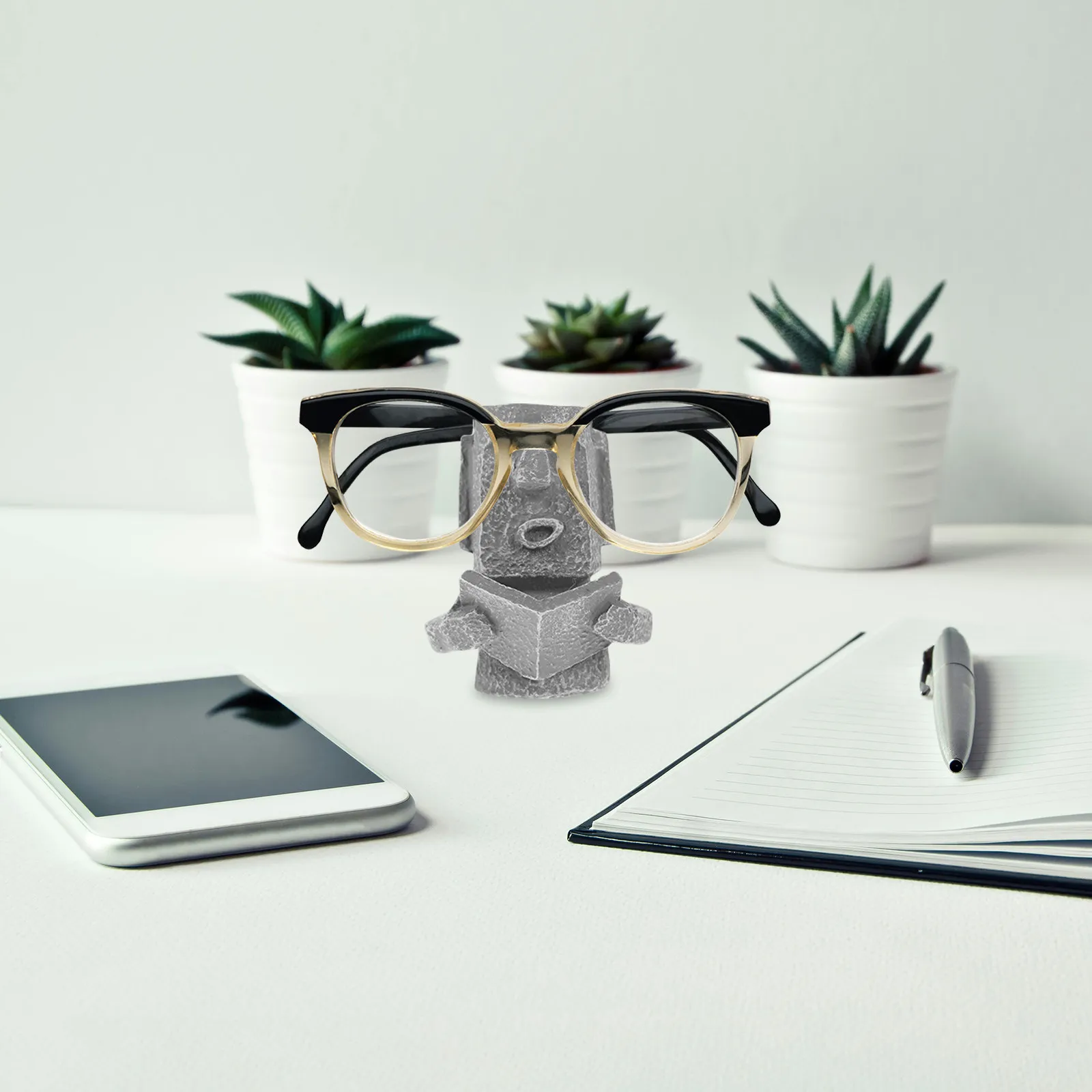 Desktop Eyeglasses Holder Stand Resin Made Head Statue Decorative Pen Holder for Office Home Accessories
Desktop Eyeglasses Holder Stand Resin Made Head Statue Decorative Pen Holder for Office Home Accessories