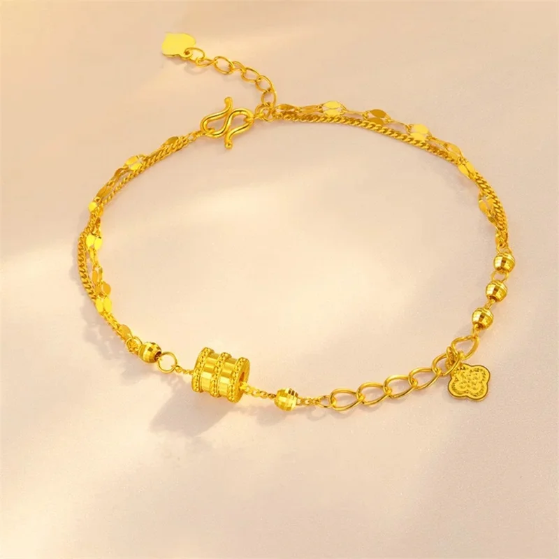Women's AU750 18K Gold Bracelet - Four-Leaf Clover Slim Waist Double Layer, Stylish Luxury Gift Jewelry
Women's AU750 18K Gold Bracelet - Four-Leaf Clover Slim Waist Double Layer, Stylish Luxury Gift Jewelry
