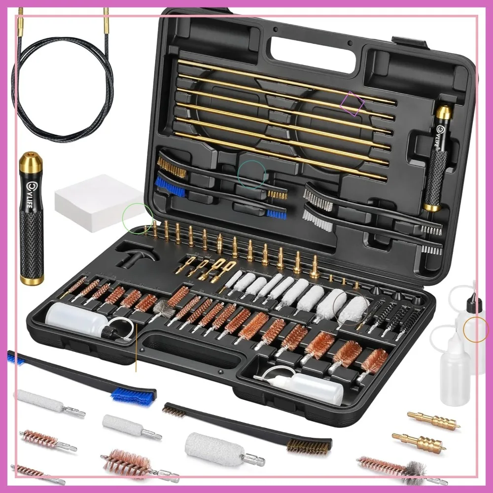 Gun Cleaning Kit for Rifles, Pistols & Shotguns - .17 to 12GA with Brass Rods, Brushes & Mops
Gun Cleaning Kit for Rifles, Pistols & Shotguns - .17 to 12GA with Brass Rods, Brushes & Mops