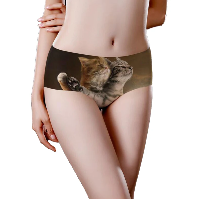 High Quality Seamless Sexy Underwear 3D Digital Print Cat Ice Silk Panties Women Briefs Comfortable Lingerie Hip Wrap Underpants 
High Quality Seamless Sexy Underwear 3D Digital Print Cat Ice Silk Panties Women Briefs Comfortable Lingerie Hip Wrap Underpants