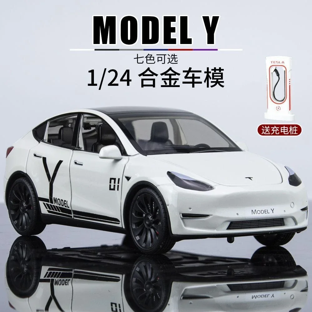 1:24 TESLA Model Y With Charging Pile Alloy Car Diecast Metal Toy Car Model Sound and Light Childrens Collectibles Gift
1:24 TESLA Model Y With Charging Pile Alloy Car Diecast Metal Toy Car Model Sound and Light Childrens Collectibles Gift