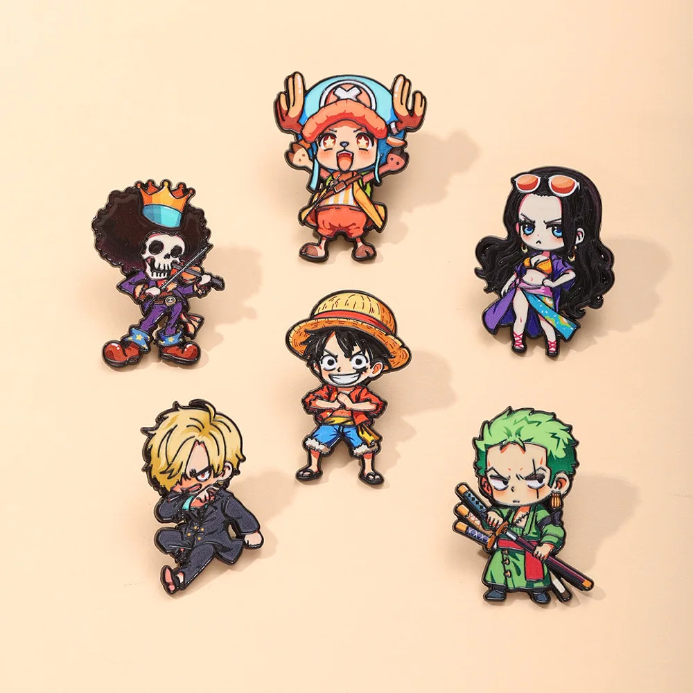 4-6pcs Set One Piece Cartoon Character Brooches Set Q Version Including Luffy Roronoa Zoro Sanji Chopper Brook Gift For Friends
4-6pcs Set One Piece Cartoon Character Brooches Set Q Version Including Luffy Roronoa Zoro Sanji Chopper Brook Gift For Friends