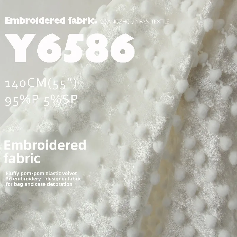 3D Pom-pom Elasticity Velour Embroidery Fabric for Soft Thin Shawl Bag Pet Clothing Diy Cloth By The Yard Sewing Material
3D Pom-pom Elasticity Velour Embroidery Fabric for Soft Thin Shawl Bag Pet Clothing Diy Cloth By The Yard Sewing Material