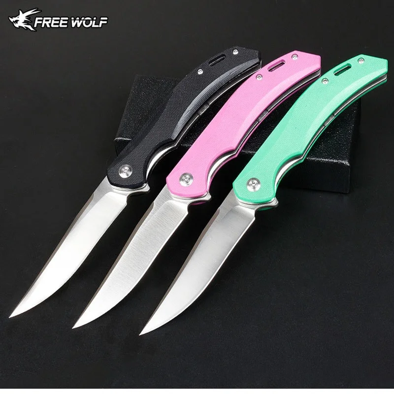 Карманный складной нож Free Wolf FW11 D2 с ручкой G10, шариковый нож для кемпинга, охоты, выживания, спасения, уличный кухонный нож EDC
Карманный складной нож Free Wolf FW11 D2 с ручкой G10, шариковый нож для кемпинга, охоты, выживания, спасения, уличный кухонный нож EDC