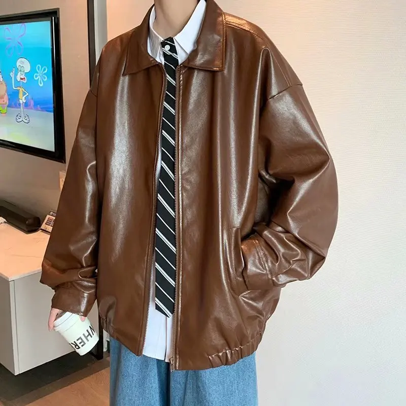 Coffee/Black Leather Jacket Men Fashion Casual Motorcycle Jackets Mens Streetwear Loose Hip-hop Bomber Jacket Men Outwear M-2XL
Coffee/Black Leather Jacket Men Fashion Casual Motorcycle Jackets Mens Streetwear Loose Hip-hop Bomber Jacket Men Outwear M-2XL