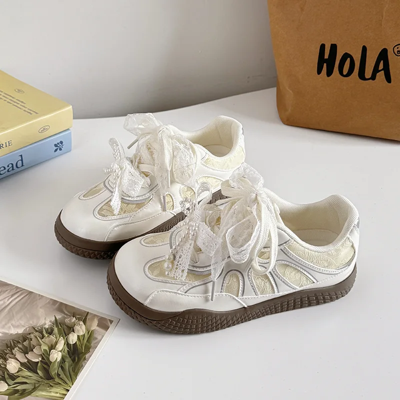 Women's Lace Bow Sneakers 2026 Spring Round Toe Lace-Up Breathable Casual Pearl Detail Flat Canvas Shoes For Ladies
Women's Lace Bow Sneakers 2026 Spring Round Toe Lace-Up Breathable Casual Pearl Detail Flat Canvas Shoes For Ladies