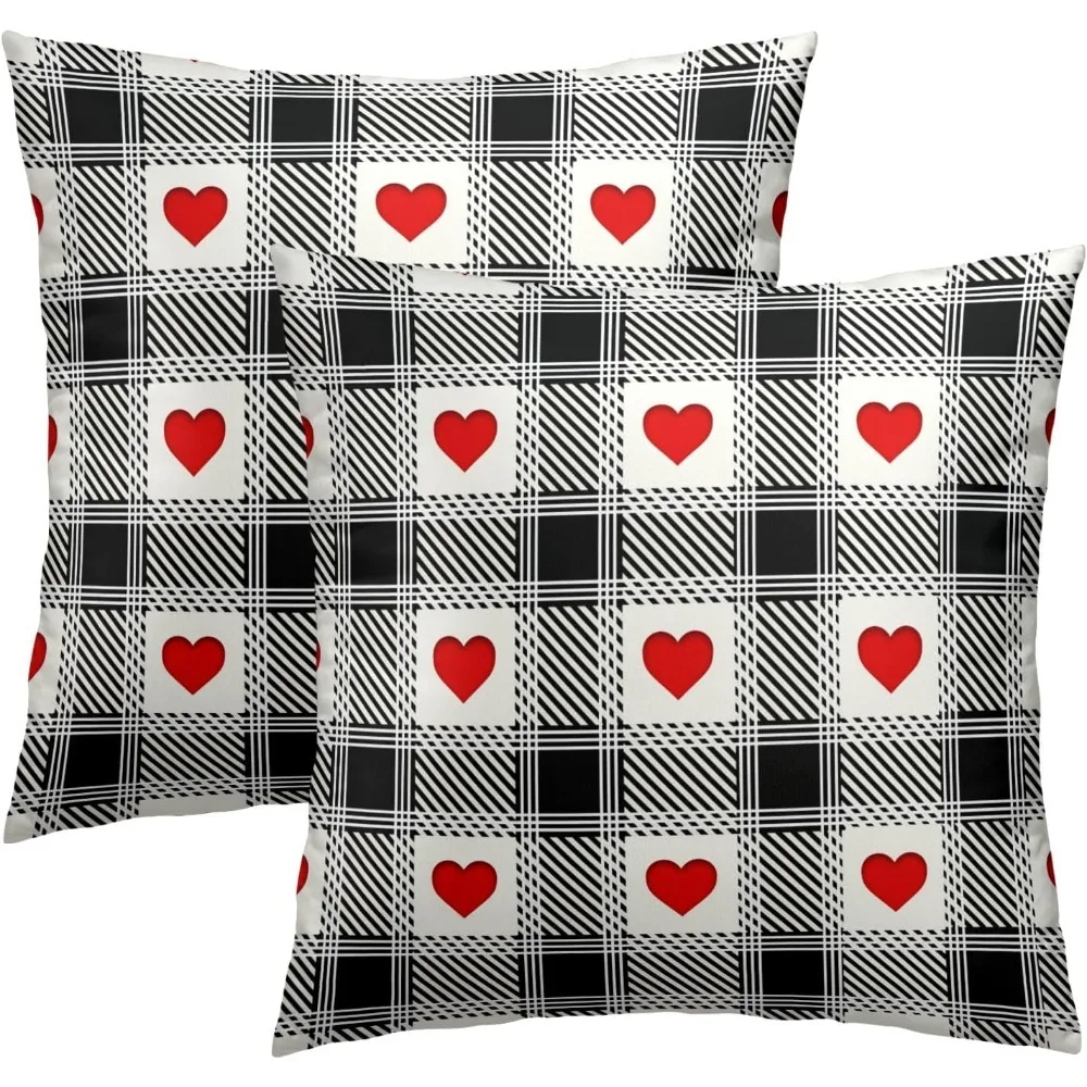 Love Hearts Throw Pillow Covers Set of 2, 16x16 Inch – Black White Checkered Plaid Cotton Hidden Zipper Pillowcases for Couch So
Love Hearts Throw Pillow Covers Set of 2, 16x16 Inch – Black White Checkered Plaid Cotton Hidden Zipper Pillowcases for Couch So
