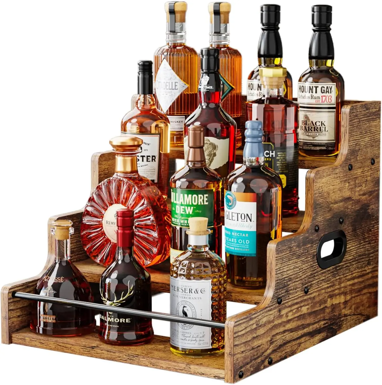 Retro Bar Shelf Stand, 4-Step Liquor Bottle Display Rack, Coffee Syrup Organizer, Brown
Retro Bar Shelf Stand, 4-Step Liquor Bottle Display Rack, Coffee Syrup Organizer, Brown