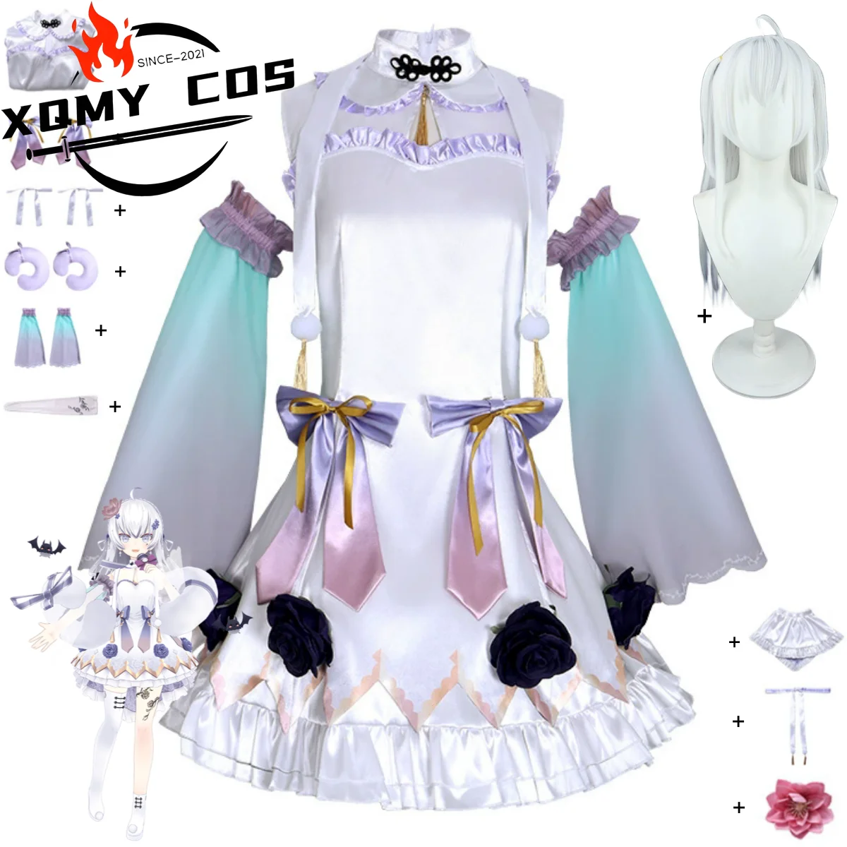 XQAnime Virtual YouTuber Higashi Yukihasu Cosplay Costume VTuber Blanche Fleur Japanese Kimono Dress Lolita Wig Woman Sexy Suit
XQAnime Virtual YouTuber Higashi Yukihasu Cosplay Costume VTuber Blanche Fleur Japanese Kimono Dress Lolita Wig Woman Sexy Suit