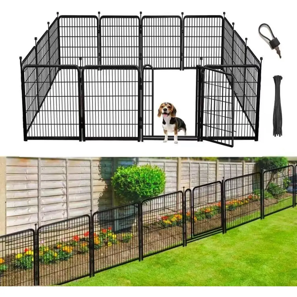 48 High Metal Garden Fence, 11 Panels + 1 Gate, 26.7ft Long, 21 Wide Gate, Dog-Proof Yard Enclosure
48 High Metal Garden Fence, 11 Panels + 1 Gate, 26.7ft Long, 21 Wide Gate, Dog-Proof Yard Enclosure