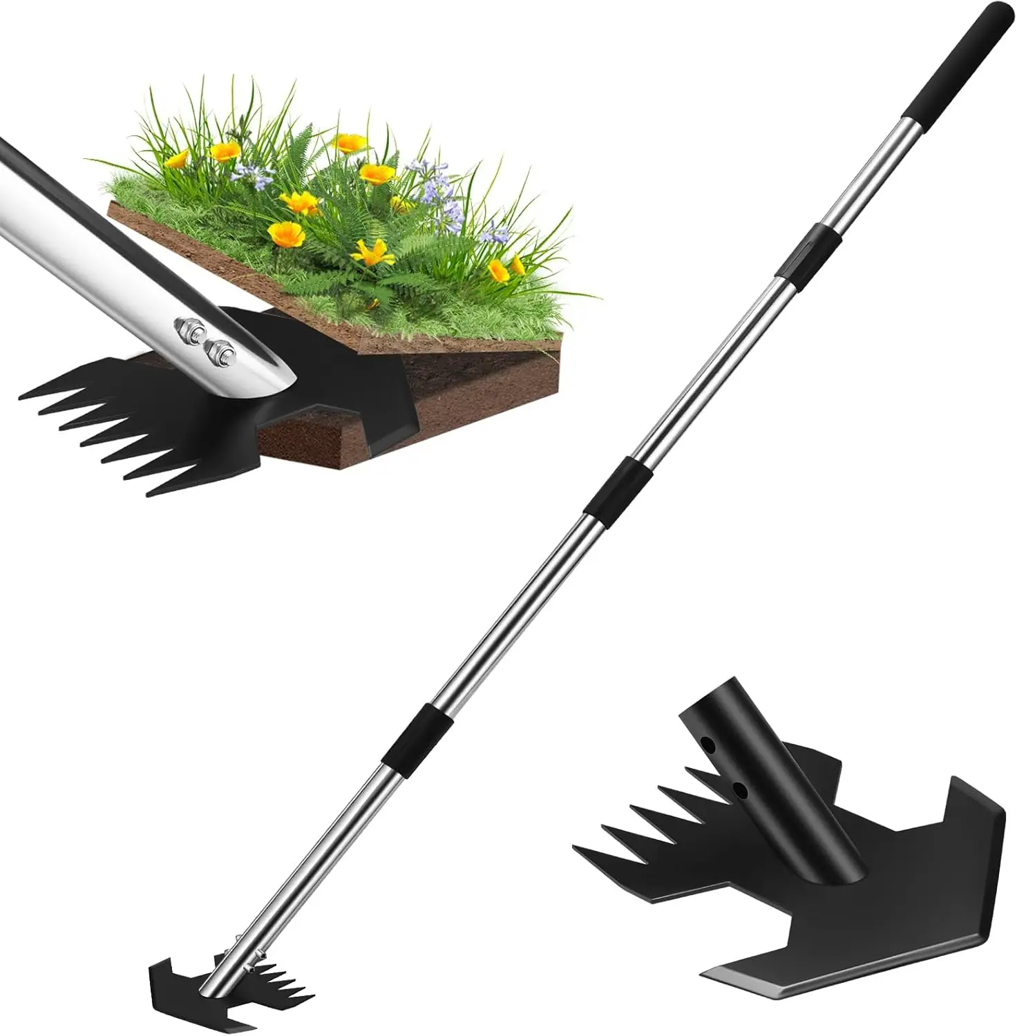 Scuffle Garden Hoe for Weeding, 30-62 inch Adjustable Steel Long Handle, Dual Use Rocket Weeder Tool
Scuffle Garden Hoe for Weeding, 30-62 inch Adjustable Steel Long Handle, Dual Use Rocket Weeder Tool