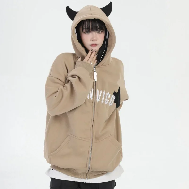 American Letter Embroidered Zipper Hoodies Cardigan Women Y2K Street Hip Hop Vintage Sweatshirts Harajuku Loose Hoodie Coats Top
American Letter Embroidered Zipper Hoodies Cardigan Women Y2K Street Hip Hop Vintage Sweatshirts Harajuku Loose Hoodie Coats Top