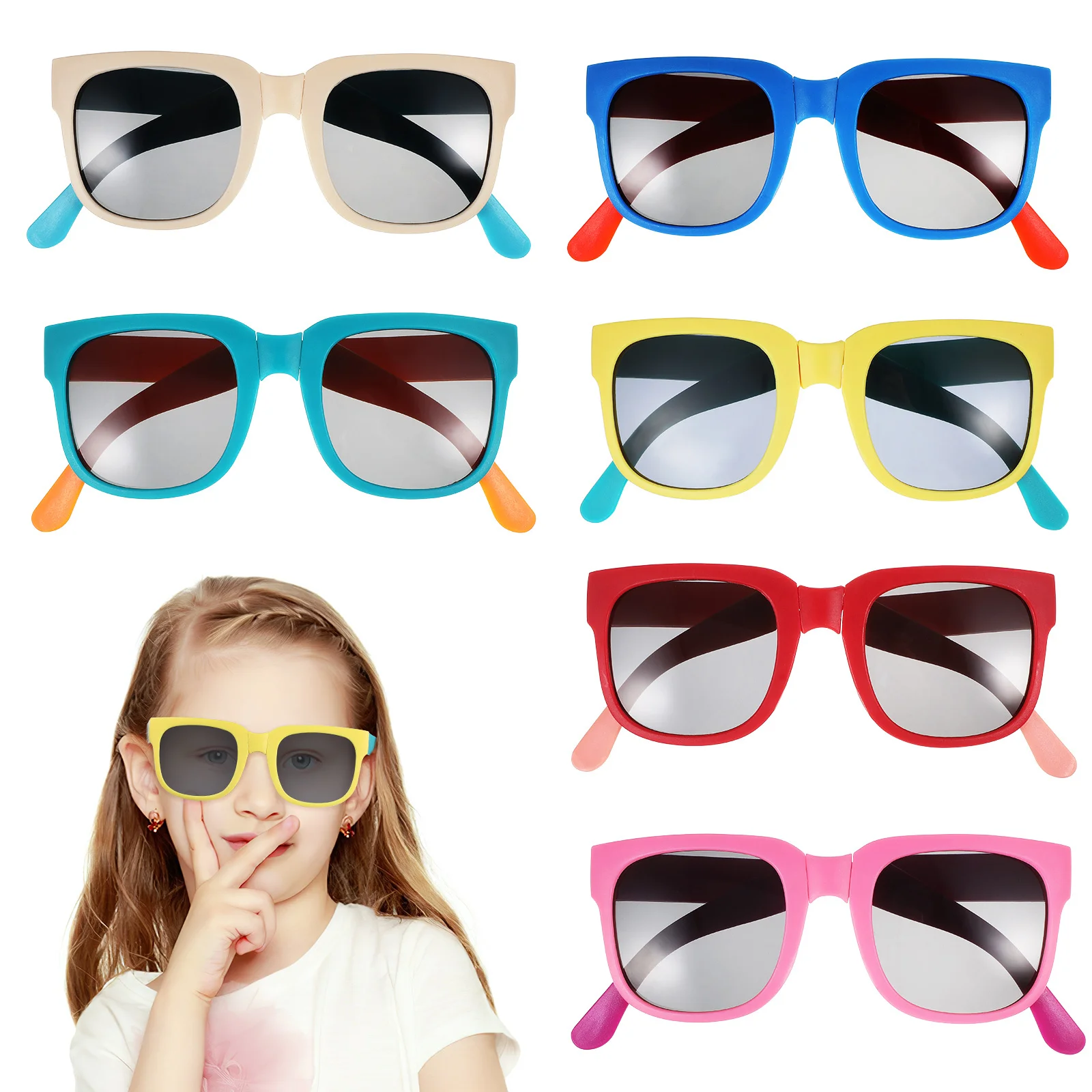 6Pcs Foldable Kids Sunglasses Clear Uv Protection Scratch Resistant Lenses Comfortable Ear Hooks Toddler Sunglasses Bulk
6Pcs Foldable Kids Sunglasses Clear Uv Protection Scratch Resistant Lenses Comfortable Ear Hooks Toddler Sunglasses Bulk